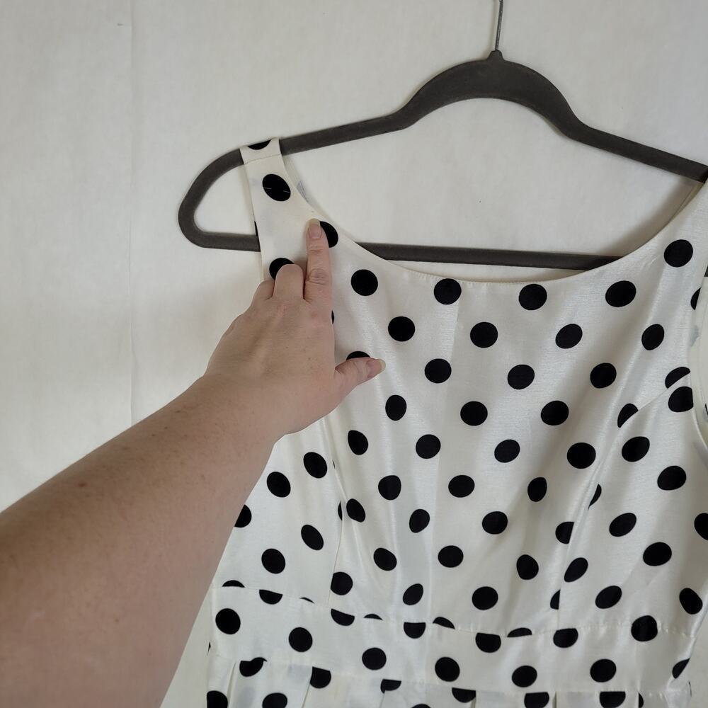 Jessica Howard Black and White Polka Dot Midi Dress - Picture 9 of 13